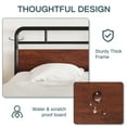 thumbnail image 4 of Einfach Queen Size Heavy Metal Bed Frame Headboard and Footboard, Dark Brown, 4 of 7