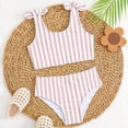 thumbnail image 4 of BOBOGOJP Baby Swimsuit Girl Toddler Bathing Suit Girl Summer Beach Bikini Tankini 2-Piece Swimwear 3-24 Months 2t-5t Pink for Size 3-4 Years, 4 of 6