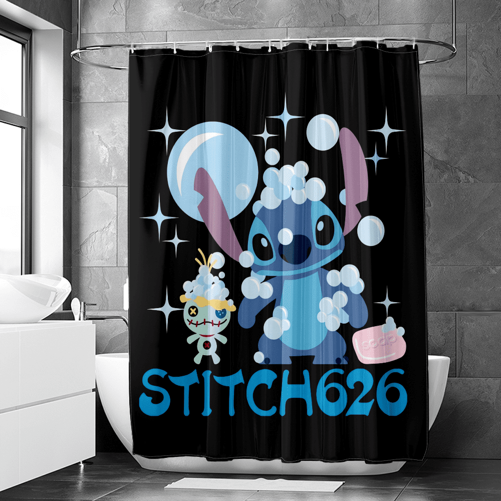 Stitch Shower Curtain Special Waterproof Attractive Design Shower Liner