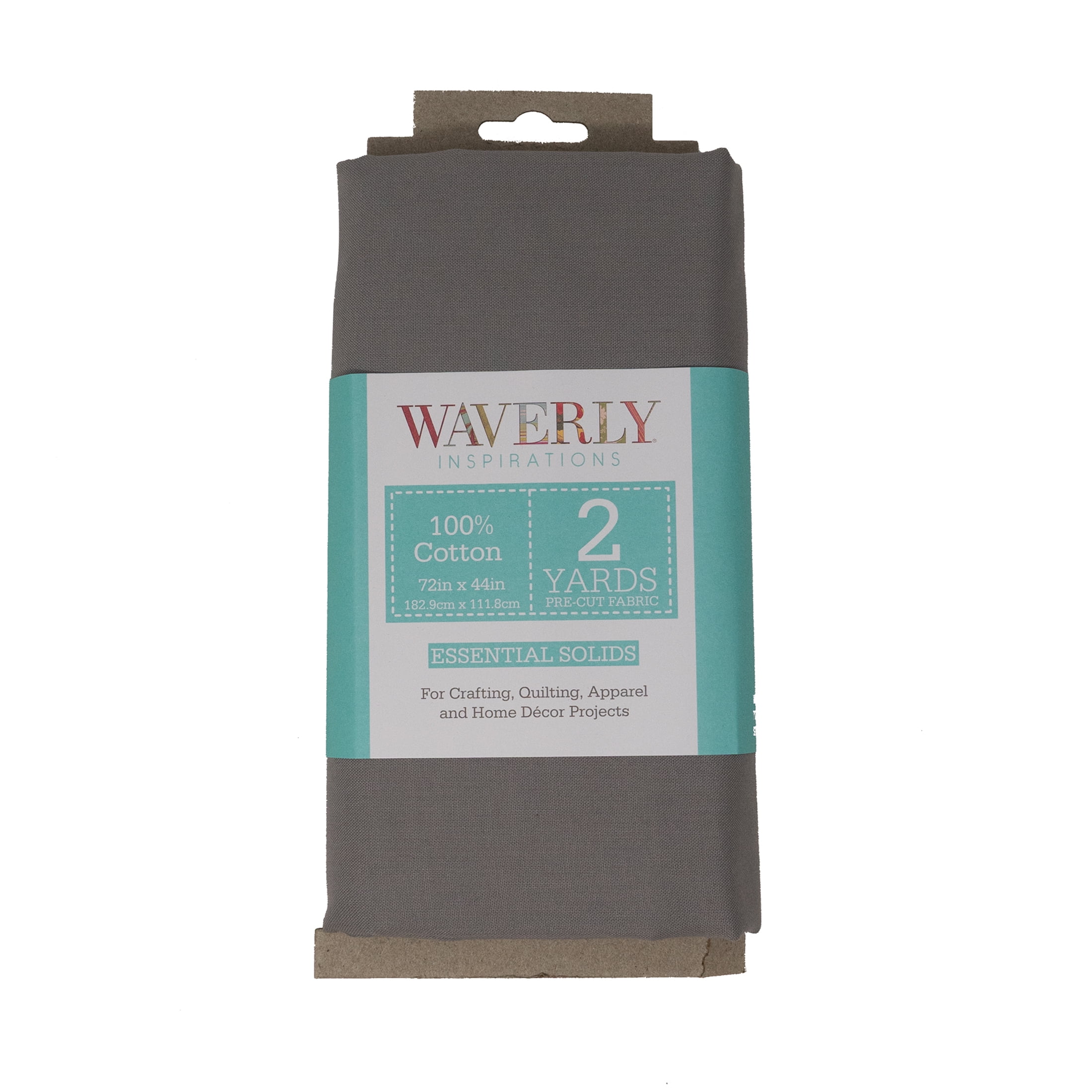 (2 pack) Waverly Inspirations 2 Yard Cut 100% Cotton Solids Fabric, Steel, 44" Wide for Quilting & Sewing