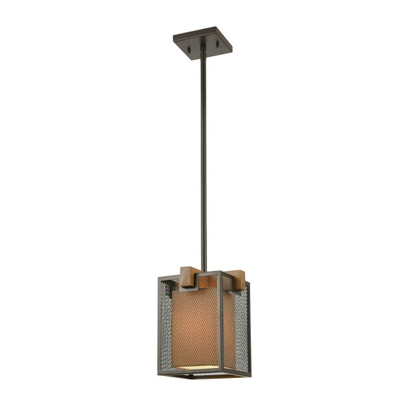 Elk Home 9-Inch Wide Crossbeam Pendant, Transitional, Oiled Bronze