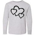 thumbnail image 3 of Inktastic Three Black Hearts Long Sleeve Youth T-Shirt, 3 of 5