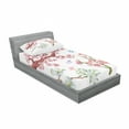 thumbnail image 3 of Ambesonne Floral Fitted Sheet & Pillow Sham Set, Vivid Flowering Branch, Full, Pink Brown Green, 3 of 3