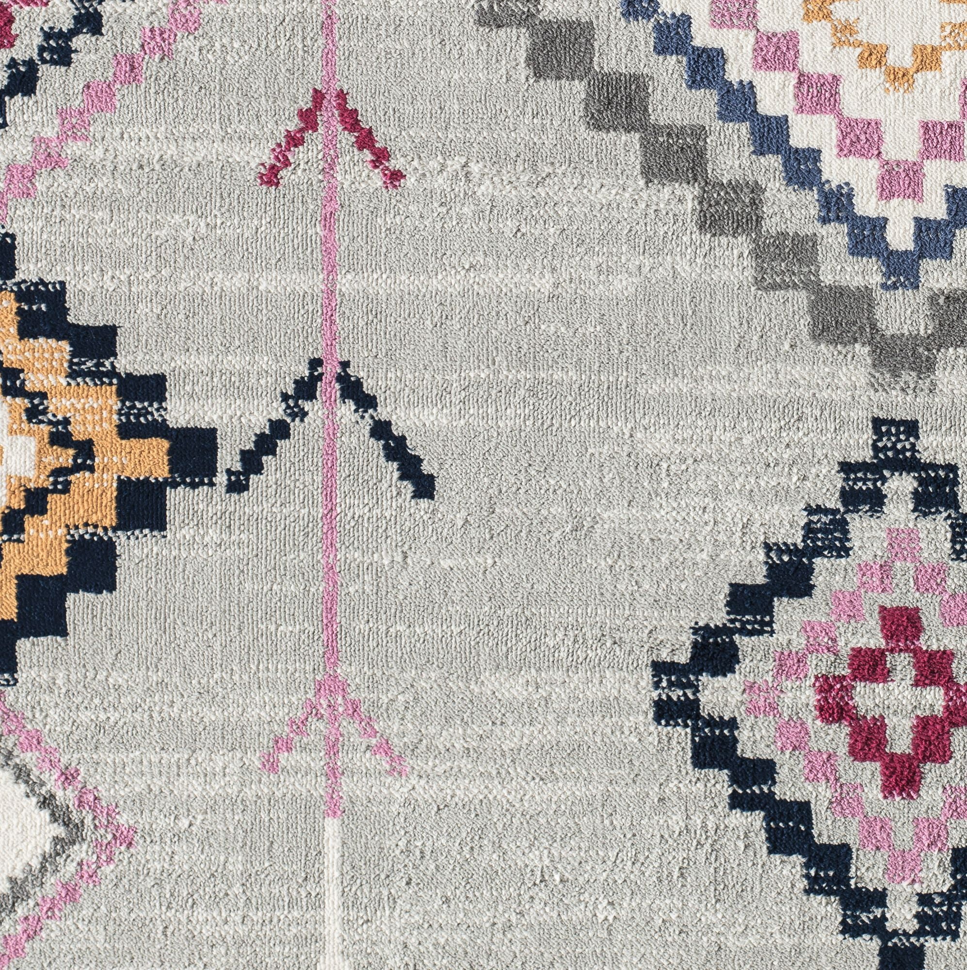 Soleil BR15B Native Grey Tribal Moroccan Light Gray Area Rug, 2'3"x6'