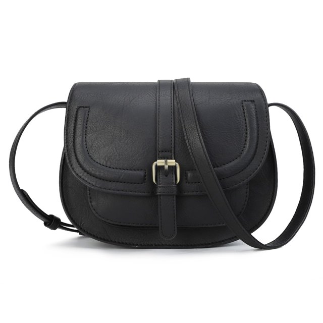 Bandolera AFKOMST, monedero de cuero vegano para mujer, color negro