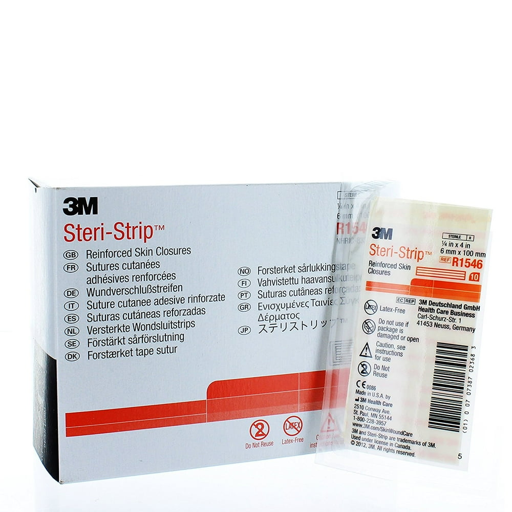 3M Steri-Strip Reinforced Adhesive Skin Closures #R1546-10 Strips ea pk ...