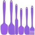 thumbnail image 2 of Silicone Spatula Set of 6, Food Grade Rubber Spatulas and Cooking Utensils, Heat-Resistant Kitchen Non Stick Utensils for Cooking, Baking, Mixing, Scraping, BPA-Free, Dishwasher Safe(Purple), 2 of 8