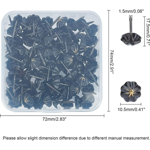 Decorative Nail Heads 100pcs Convex Petal-Shaped Antique Upholstery Tacks Furniture Nails Pins Upholstery Nail Decorative Tack Nails for Home Furniture Decor