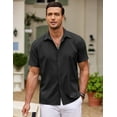 thumbnail image 3 of COOFANDY Mens Short Sleeve Shirts Button Down Tops Beach Spread Collar Summer Blouses, 3 of 6