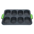 thumbnail image 1 of Molde de silicona antiadherente de 8 rejillas para pasteles para hornear fácilmente en casa: molde perfecto para cupcakes, accesorio para hornear de cocina negro, 1 of 8