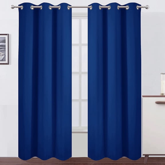 SHIYOU-Blackout Curtains 38 x 84 inch/Royal Blue Curtains Set of 2 Panels/Thermal Insulated Room Darkening Bedroom Curtains
