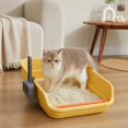 thumbnail image 4 of Large Cat Litter Box, Top Entry Cat Litter Box, Cat Litter Pan with Cat Scooper, Senior Cat Litter Boxes, Detachable Easy Clean, Cat Necessities 19.29x13.78x5.12 Inch (Yellow), 4 of 6