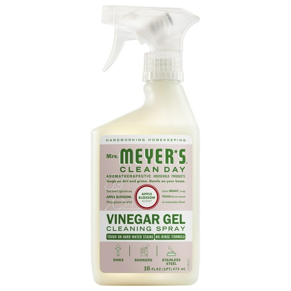 Mrs. Meyer’s Vinegar Gel Cleaning Spray, Bathroom Use, No-Rinse Formula, , Apple Blossom, 16 fl oz, Pack of 1
