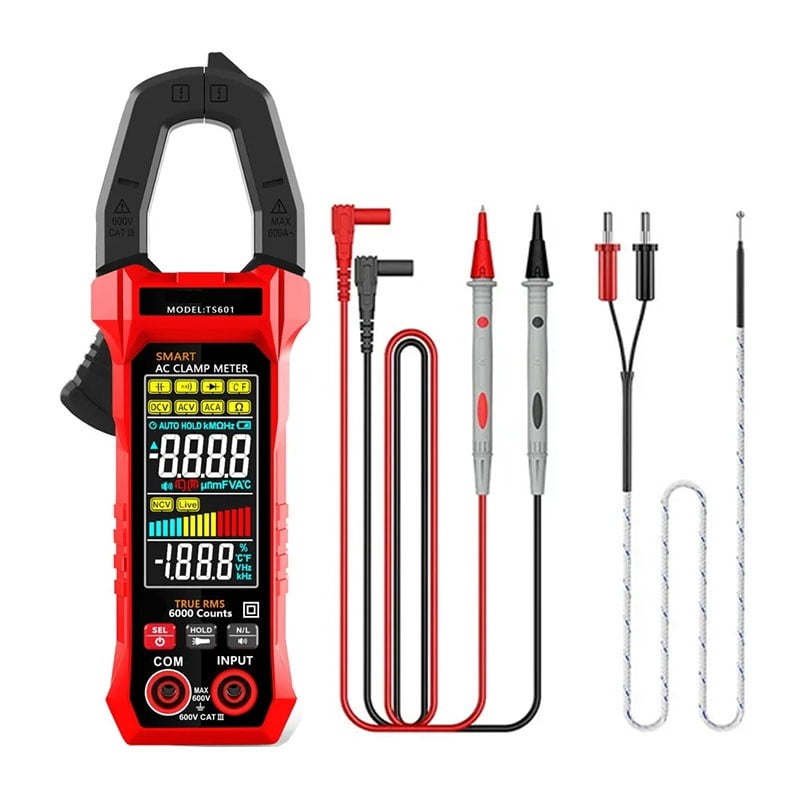 Clamp Meter Digital Multimeter AC Current 6000 Counts Car Amp Hz Capacitance NCV Temperature