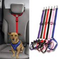 thumbnail image 2 of Solid Two-in-one Pet Car Seat Belt  Lead Leash BackSeat Safety Belt Adjustable Harness for Kitten Dogs Collar Pet Accessories ShopWise Round, 2 of 15
