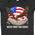 thumbnail image 4 of Inktastic Memorial Day- Never Forget Our Heroes- Bald Eagle Boys or Girls Baby Bodysuit, 4 of 5