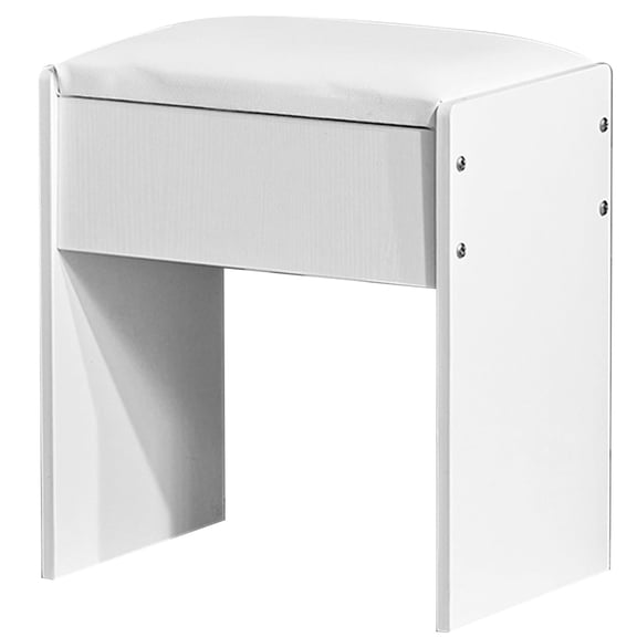 Teousev Vanity Stool with Upholstered Seat, Vanity Chair, Desk Stool for Bedroom & Makeup Room, White