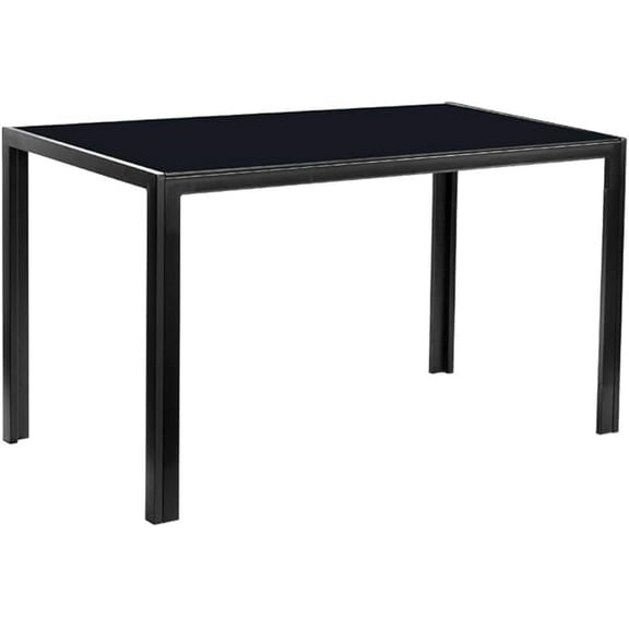 Nmkwnr Dining Table for 4-6 People Rectangle Tempered Glass Top Dining Table for Living Room, Kitchen, Dining Room, Black