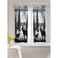 thumbnail image 3 of Vintage Bear Tier Curtains 45 Inch Length,Sheer Curtains for Bedroom Living Room Window Farmhouse Trees Mist Forest Wooden Grain Small Half Window Kitchen Curtains & Drapes 27.5"x45" 2 Panels, 3 of 6
