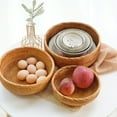 thumbnail image 2 of Homelife Rattan Storage Basket Round Serving Organizer Baskets for Living Room Handwoven Fruit Bowl Bread Basket for Kitchen Counter, 2 of 13