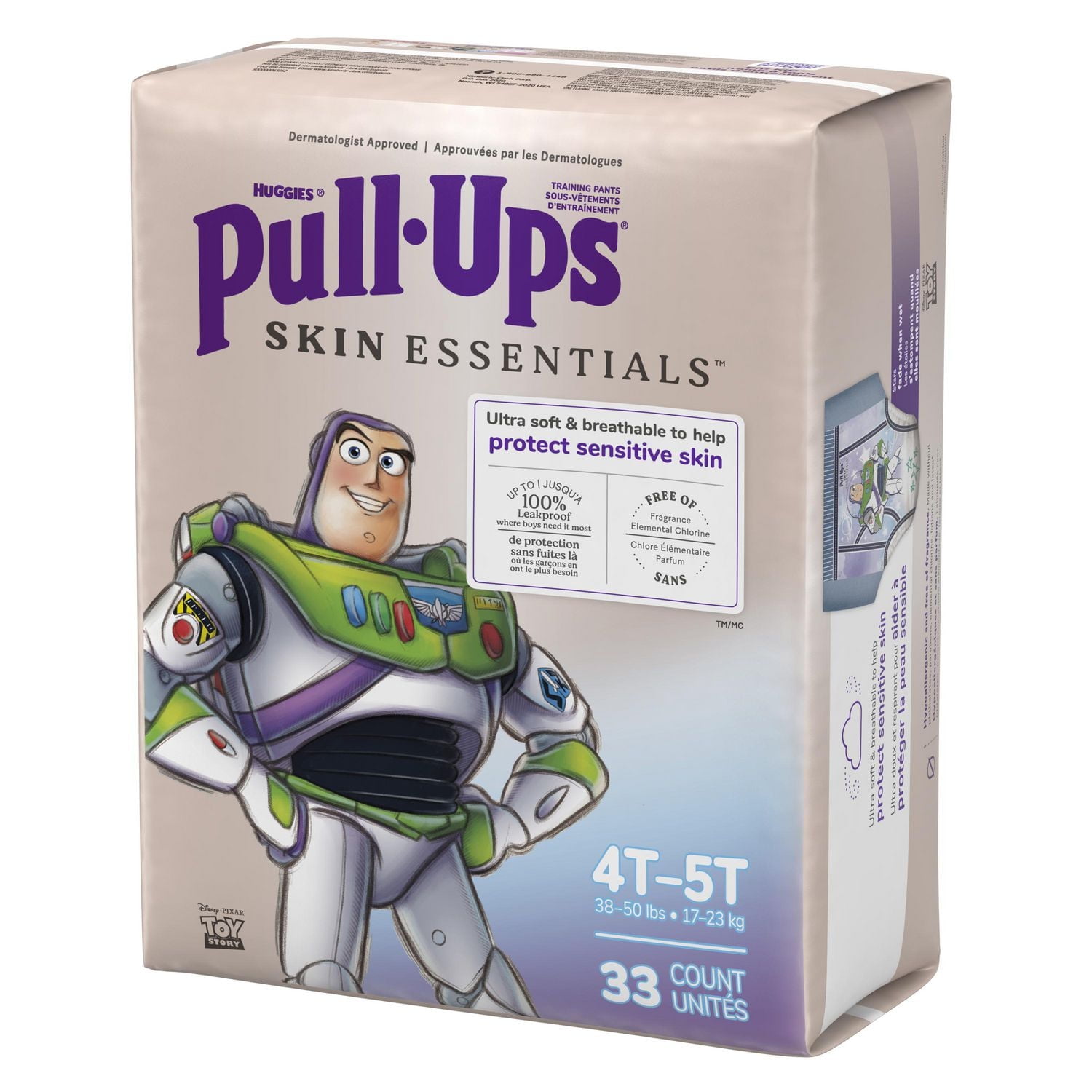 Pull-Ups Boys' Skin Essentials Training Pants, 2T-6T (16-50 lbs), 99-124 Ct (Select for More)