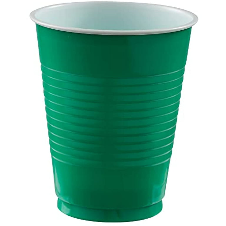 Amscan 436810.03 Disposable Plastic Cups-18 Oz, Ct Cups, 50 Count (Pack Of  1), Festive Green