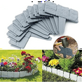 thumbnail image 2 of 40PCS Garden Fence Imitation Stone Plant Support Stake Outdoor Landscape Edging Decorative Border,A PVC Imitation Stone Gray, 2 of 5