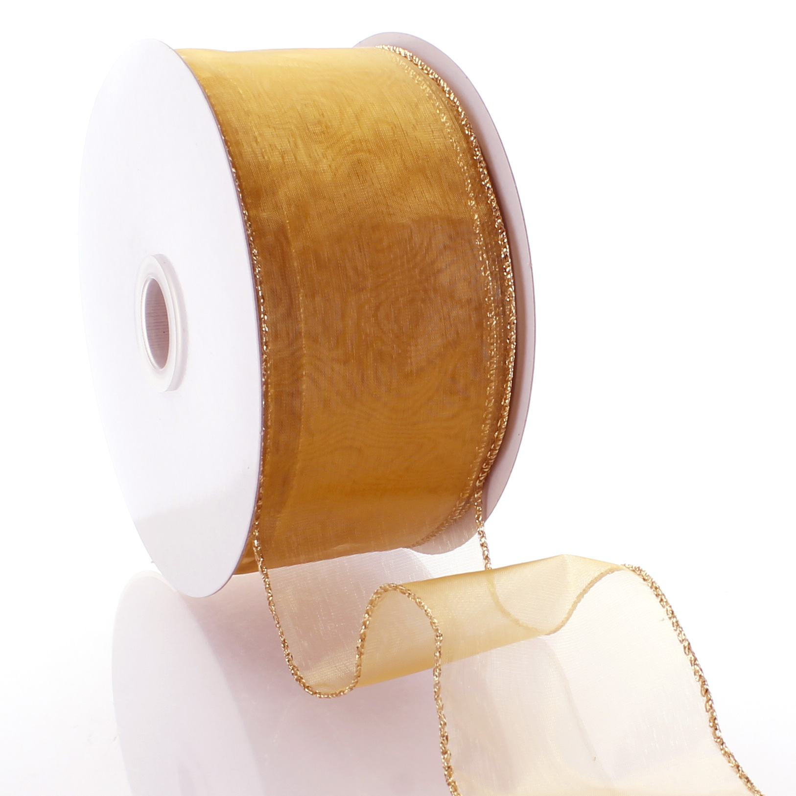 Wired Organza Ribbon chiffon Ribbon With Golden Edge For - Temu