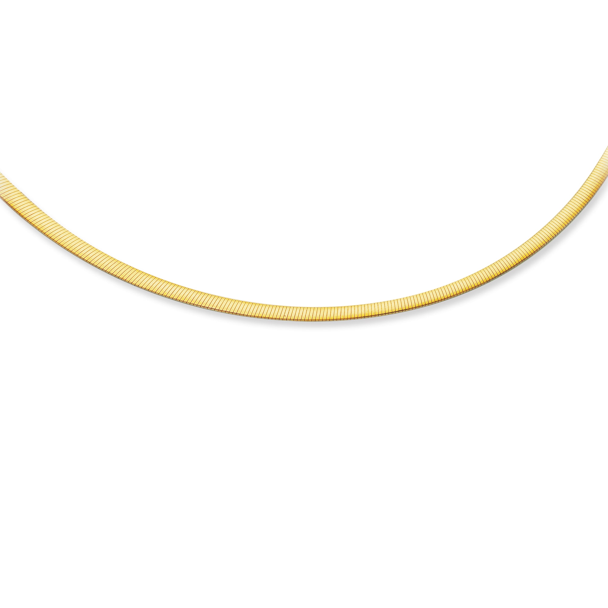 14K White and Yellow Solid Gold Reversible Omega 4mm Chain 20" long