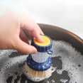 thumbnail image 4 of Kokovifyves Cleaning Supplies Automatic Liquid Pot Washing Brushes Push-Type Dishwashing Brush Cleaning Brush Household Cleaning Tools Kitchen Accessories,Short Sisal Eco-Friendlydish Brush, 4 of 5