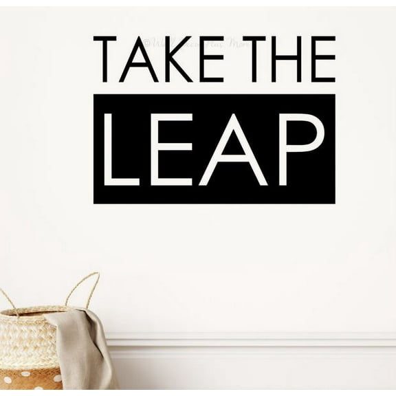 Take The Leap Motivational Wall Quotes Vinyl Lettering Decal Sticker 23x16-Inch Black