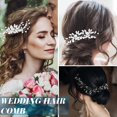 thumbnail image 4 of 44 Pieces Wedding Hair Comb Faux Pearl Crystal Bride Hair Accessories Hair Side Comb Clips U-shaped Flower Rhinestone Pearl Hair Clips for Bride Bridesmaid (Fresh Style), 4 of 4
