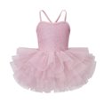thumbnail image 2 of ITSAME Girls Ballet Dance Dress, Spaghetti Strap Puffy Tulle Leotards Kids Fashion Shiny Ballet Tutu Dress Pink 5-6T, 2 of 9