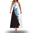 thumbnail image 1 of SMihono Robe d'Été Grande Taille pour Femmes 2023 Mode d'Été Imprimée Col Rond Sans Manches Robe à Épaules Dénudées, 1 of 5