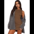 thumbnail image 3 of Vestido Mini de Verano Sin Mangas con Cuello para Mujer, Ajustado, para Fiestas y Clubes. Color Café M, 3 of 7