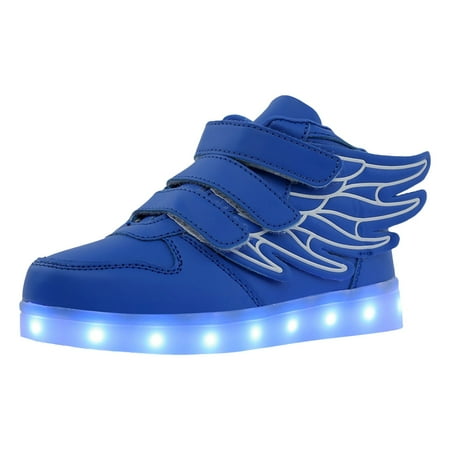 

Sneakers For Boys Children Led 7 Color Light High Top Children Light Usb Colorful Charging Luminous Sport Shoes 9 Years-9.5 Years