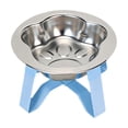 thumbnail image 2 of Comedero elevado para gatos, de acero inoxidable, práctico y fácil de limpiar, moderno, con soporte elevado para gatos, perros pequeños y gatitos. Azul, 2 of 8