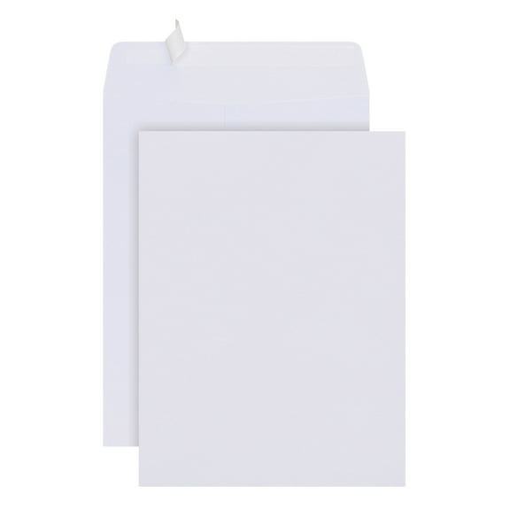 Office Depot Clean Seal(TM) Catalog Envelopes, 9in. x 12in., 30% Recycled, White, Pack Of 100, 77920