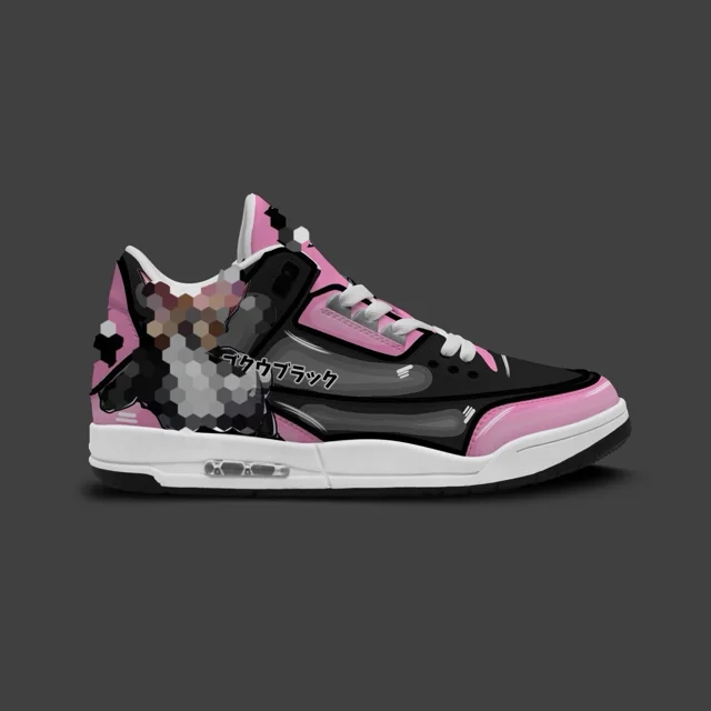 Ni - ke New Custom Anime Black Pink Z Super Rose 3 Sport Sneakers Basketball Anime Shoes