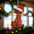 thumbnail image 4 of Beautynvta 26 Christmas Letter Ornaments, Santa Hat Plaid Alphabet Ornaments, Christmas Tree Hanging Ornament, Personalized Initial Letter Pendant, DIY Hanging Xmas Ornament, J, 4 of 5