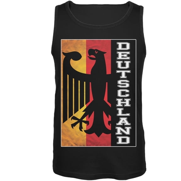 World Cup Germany Deutschland Eagle Silhouette Black Tank Top - Small