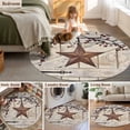 thumbnail image 5 of Round Area Rug 3.3 Ft, Texas Star Vintage Washable Non-Slip Circle Carpet for Living Room/Bedroom, Brown Retro Berry Beige Wooden Low-Profile Small Kitchen Mats Collection Rugs for Indoor, 5 of 8