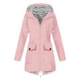 thumbnail image 1 of Veste de Voyage Coupe-Vent Doublée Imperméable Imperméable à Manches Longues pour Femmes Jaune 3XL, 1 of 5