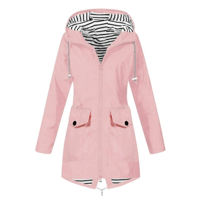 Veste de Voyage Coupe-Vent Doublée Imperméable Imperméable à Manches Longues pour Femmes Jaune 3XL