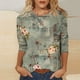 thumbnail image 1 of ICHUANYI Clearance Women's Fashion Printed Loose T-shirt 3/4 Sleeves Blouse Round Neck Casual Tops(Gray, S) ICHUANYI WER2023081200597, 1 of 5