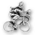 thumbnail image 1 of Sterling Silver 24" .8mm 3D Female Ten Speed Competition Bicycle Bike Rider Pendant Necklace, 1 of 2