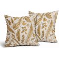 thumbnail image 2 of Yellow Leaf Plant Pillow Covers 18X18 Inch Set of 2 Tropical Fern Herbs Botanical Leaves Floral Decorative Pillow Cases Vintage Cushion Case Farmhouse Home Decor for Couch Sofa Porch Outdoor, 2 of 6