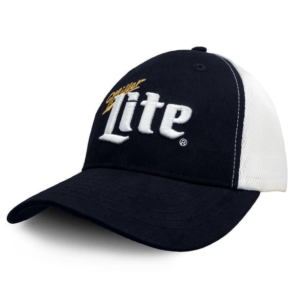 Tee Luv Miller Lite Beer Logo Graphic Hat, Navy and White