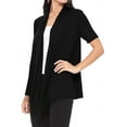 thumbnail image 3 of Women's Casual Short Sleeve Loose Fit Solid Cardigan (Pack of 3), 3 of 5