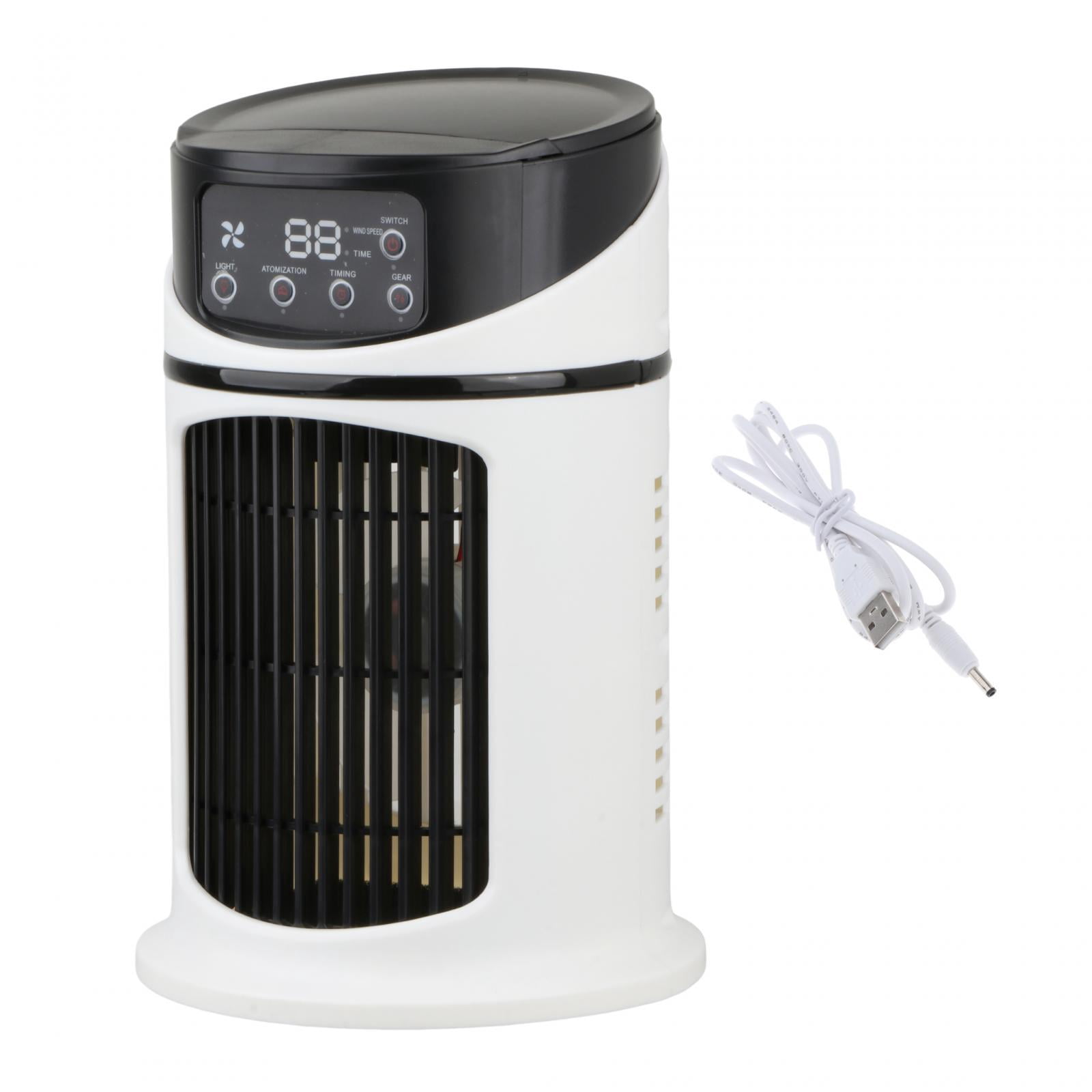 Cooling  Car Bedroom USB Rechargeable Portable Air Conditioner Black White 10x6x6in